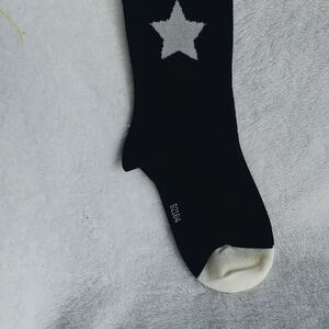 Black Socks with White Star Pattern Women size 7-9